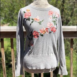 Loft flower embroidered sweater